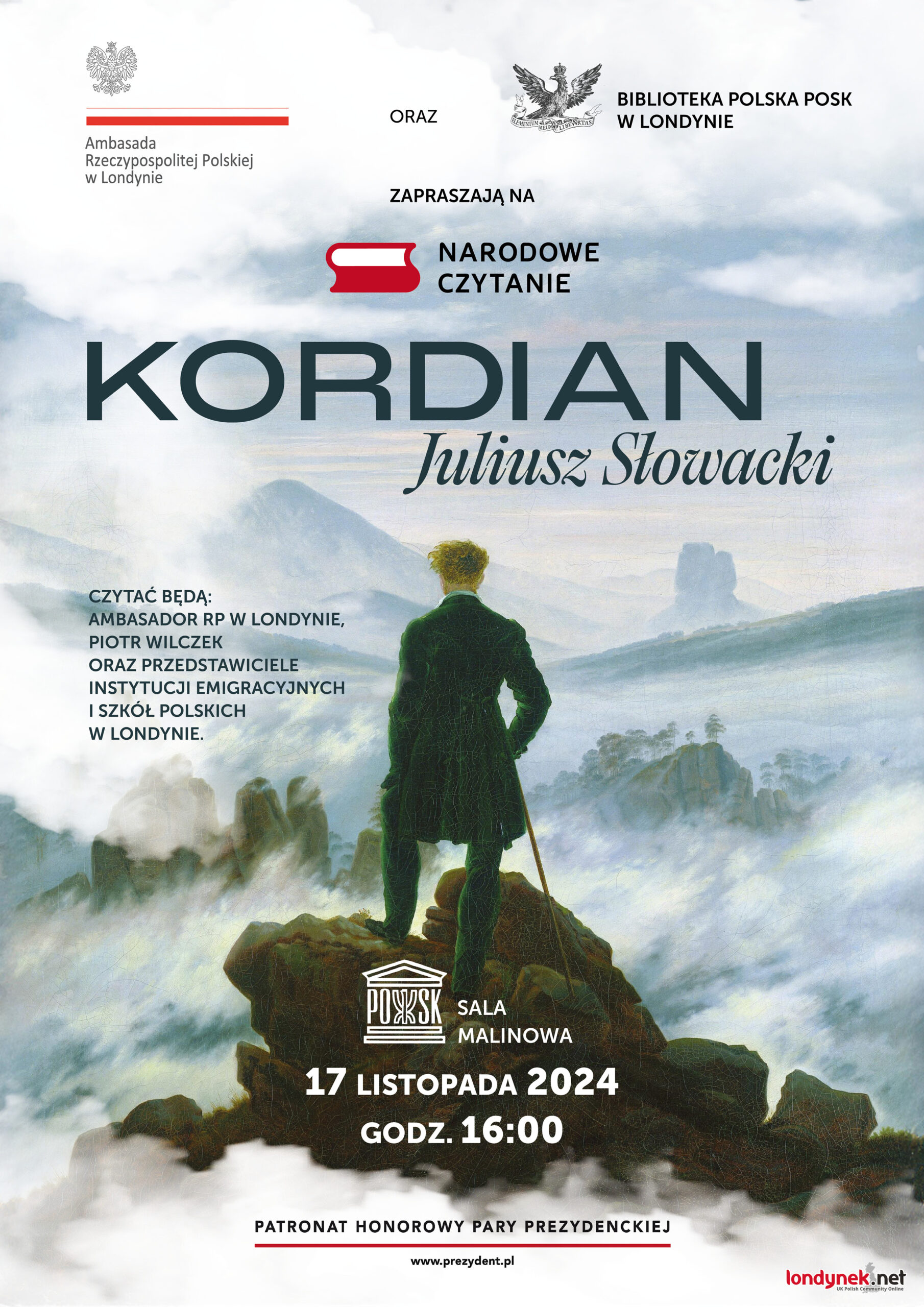17.11| Narodowe Czytanie: Juliusz Słowacki, „Kordian”