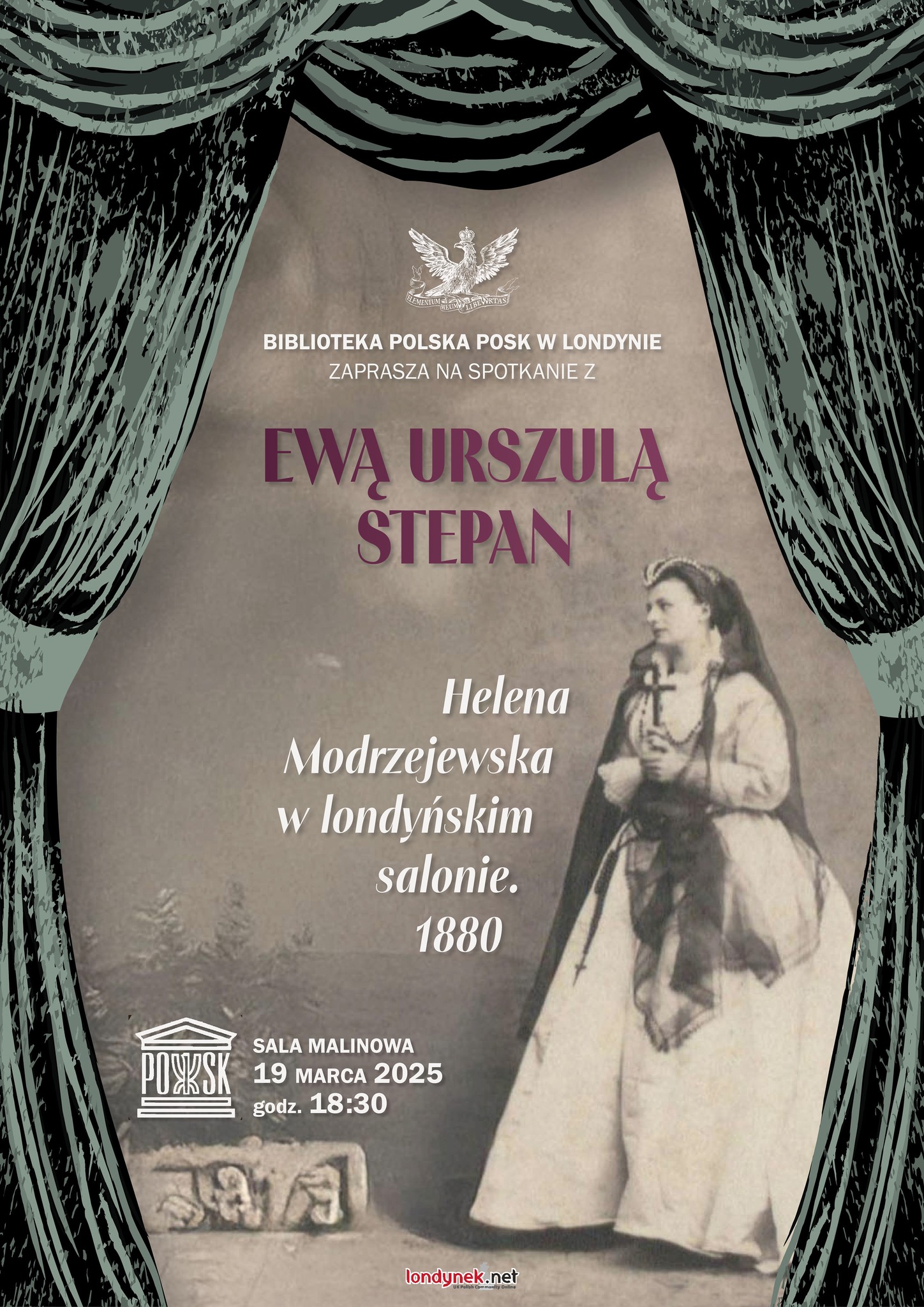 Spotkanie z Ewą Urszulą Stepan: „Helena Modrzejewska w londyńskim salonie. 1880”